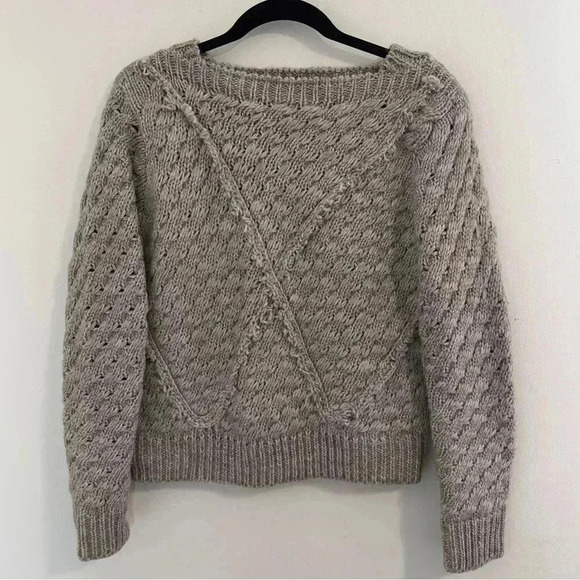 Majorelle Revolve Chunky Knit Sweater Size Small Neutral Oatmeal Gray Women - Picture 9 of 10